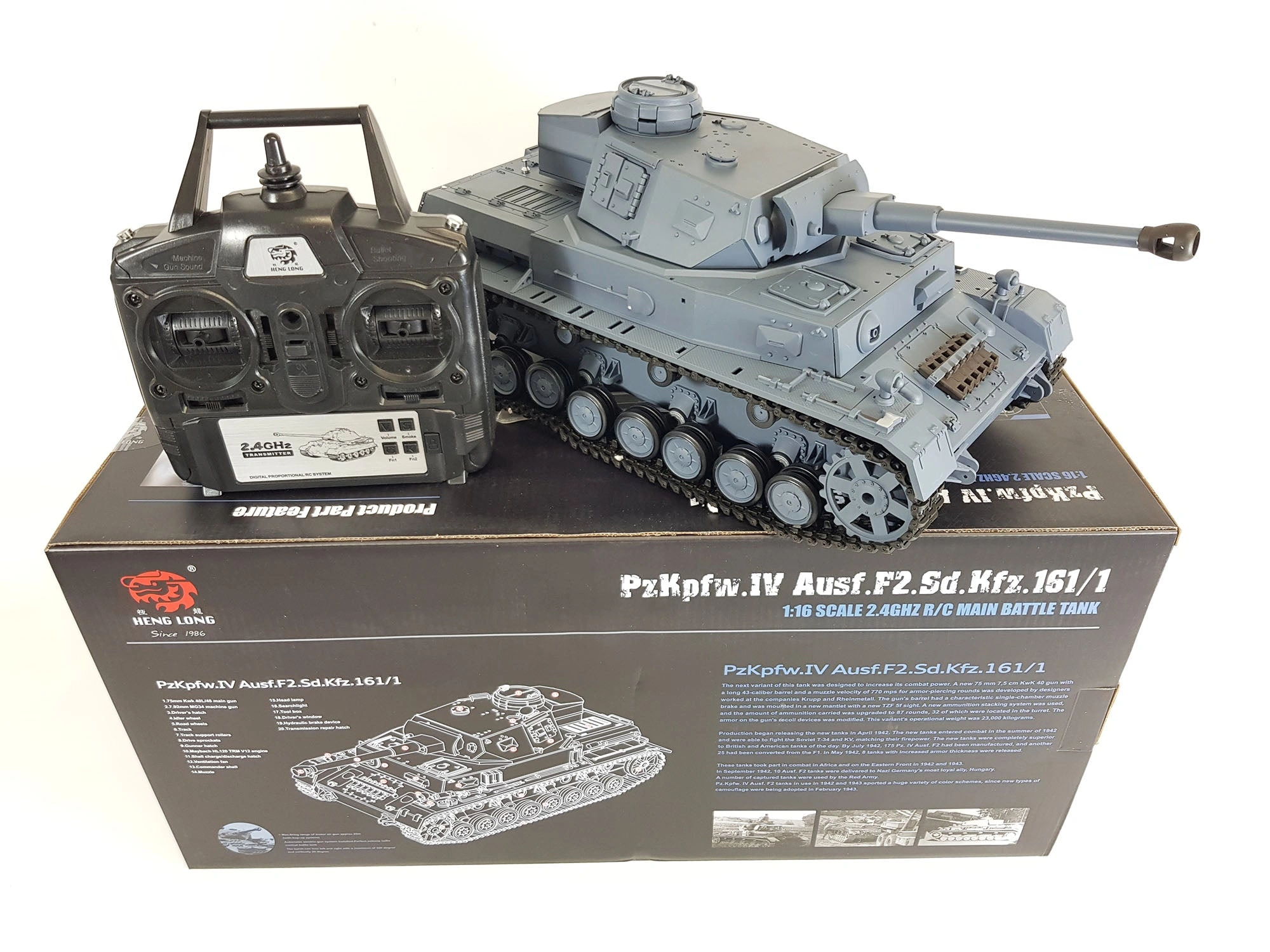 Commanding Heng Long Panzer IV Tank RC 1/16 Scale BB Shooter